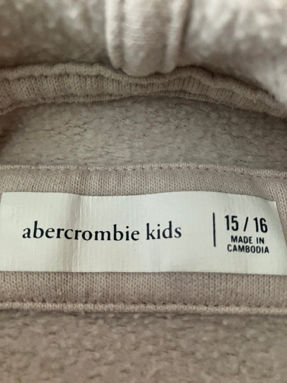 Abercrombie Kids Hoodie Creme clr Pocket Size 15/16 - Picture 6 of 10